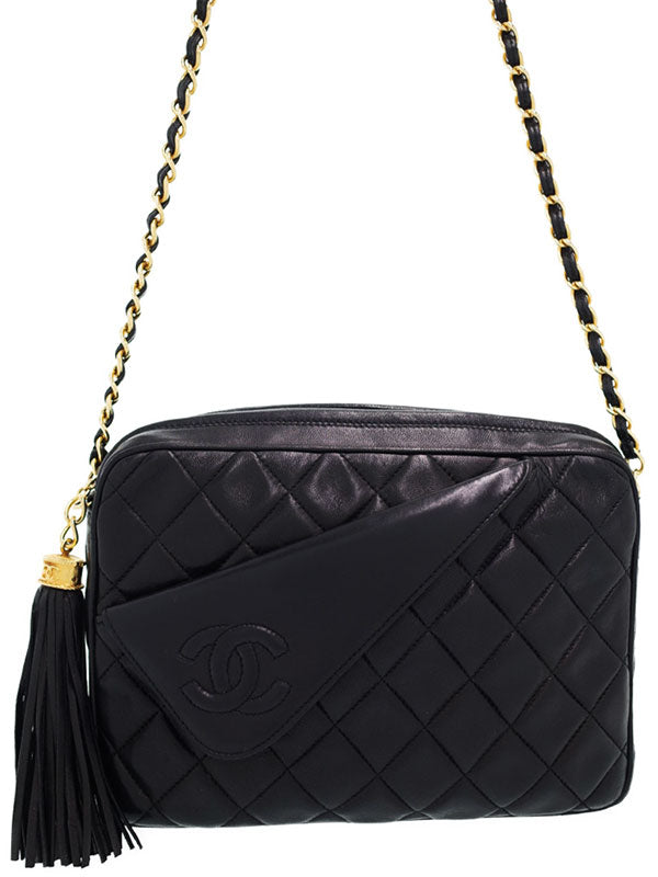 Chanel Matelasse Chain Shoulder Bag Black