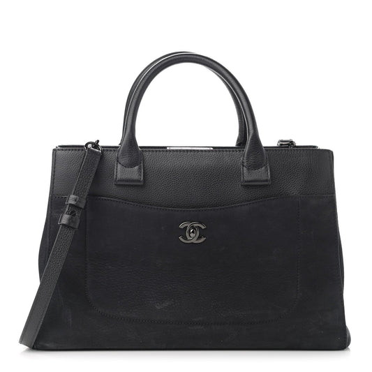 Chanel Grained Calfskin Suede Small Neo Executive Shopper Tote