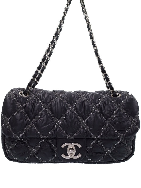 Chanel Paris Visance Chain Shoulder Bag Black Blue