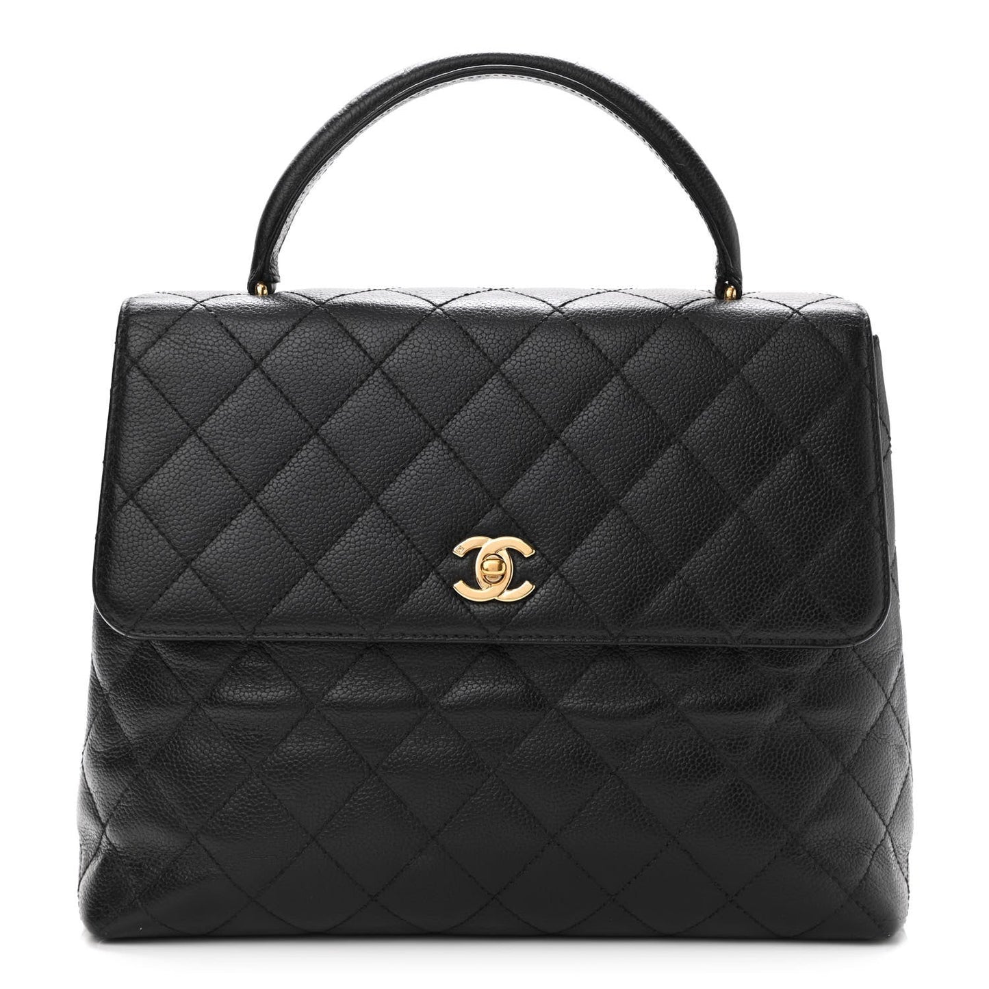 Chanel Caviar Quilted Jumbo Kelly Flap Black