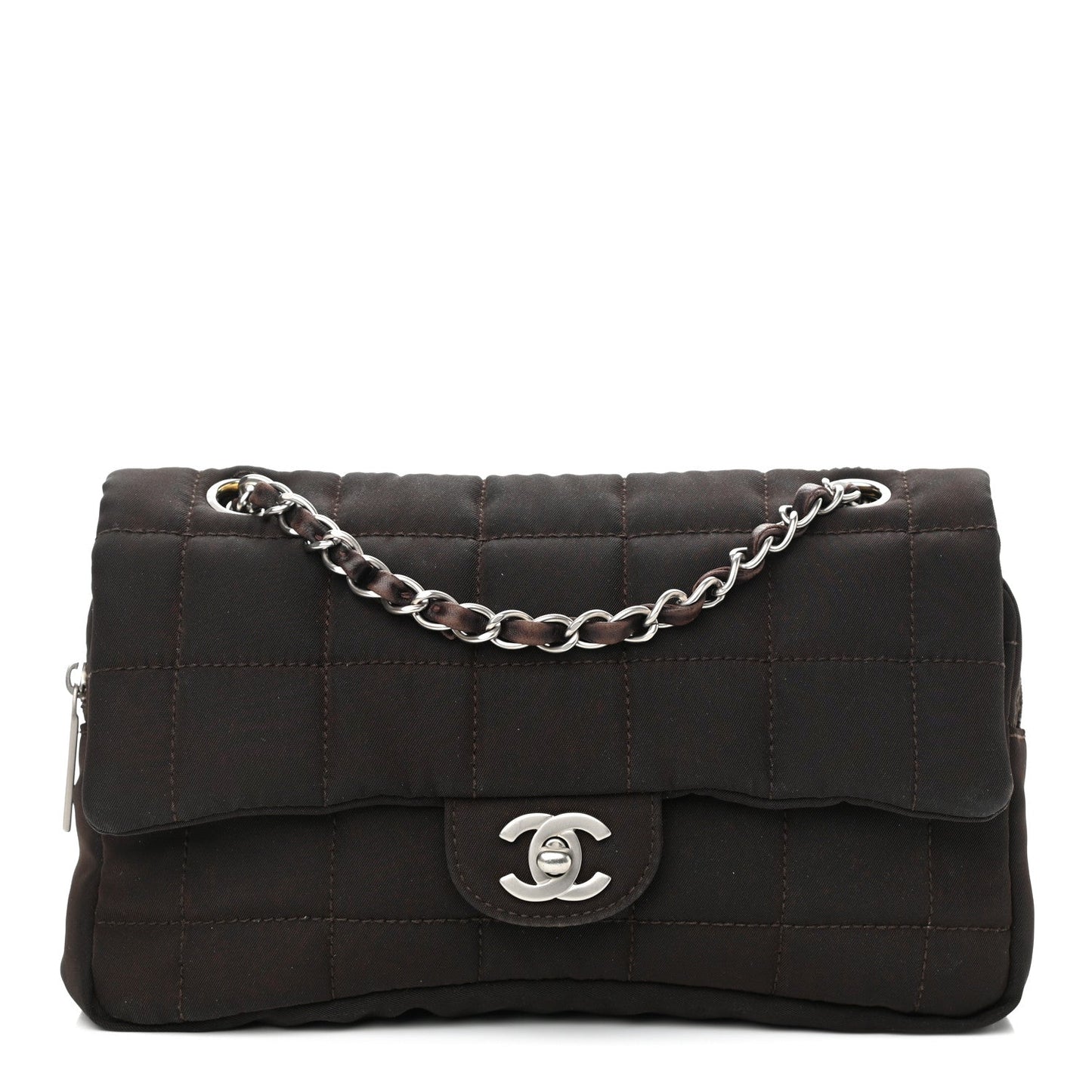 Chanel Nylon Square Quilted Flap Dark Brown