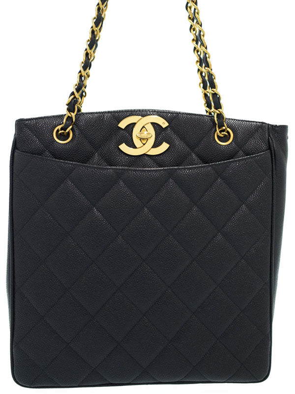 Chanel Coco Mark Chain Tote Bag Black