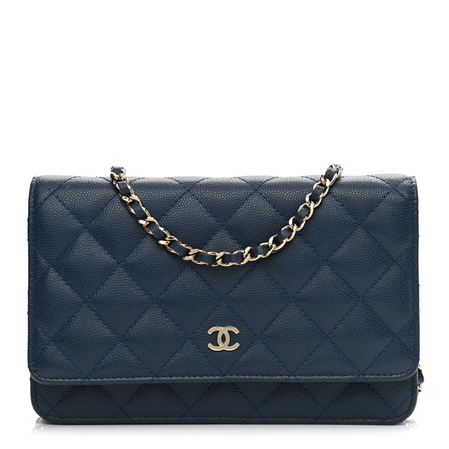 Chanel Caviar Quilted Wallet On Chain WOC Blue