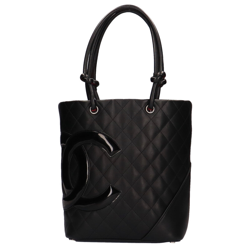 Chanel Pm Cambon Tote Bag Lambskin Black