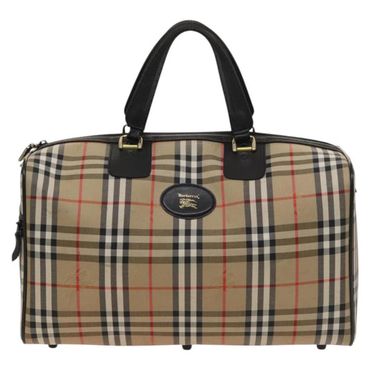Burberry Nova Check Beige Canvas, Leather Travel Bag ( )