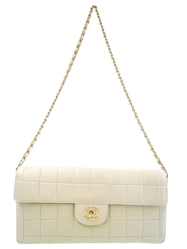 Chanel Chocolate Bar Chain Shoulder Bag Ivory