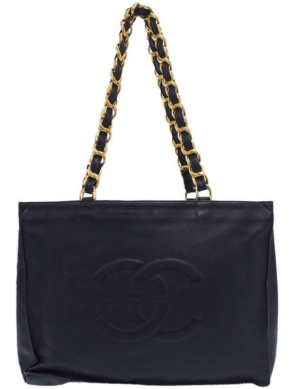 Chanel Coco Mark Chain Tote Bag Black