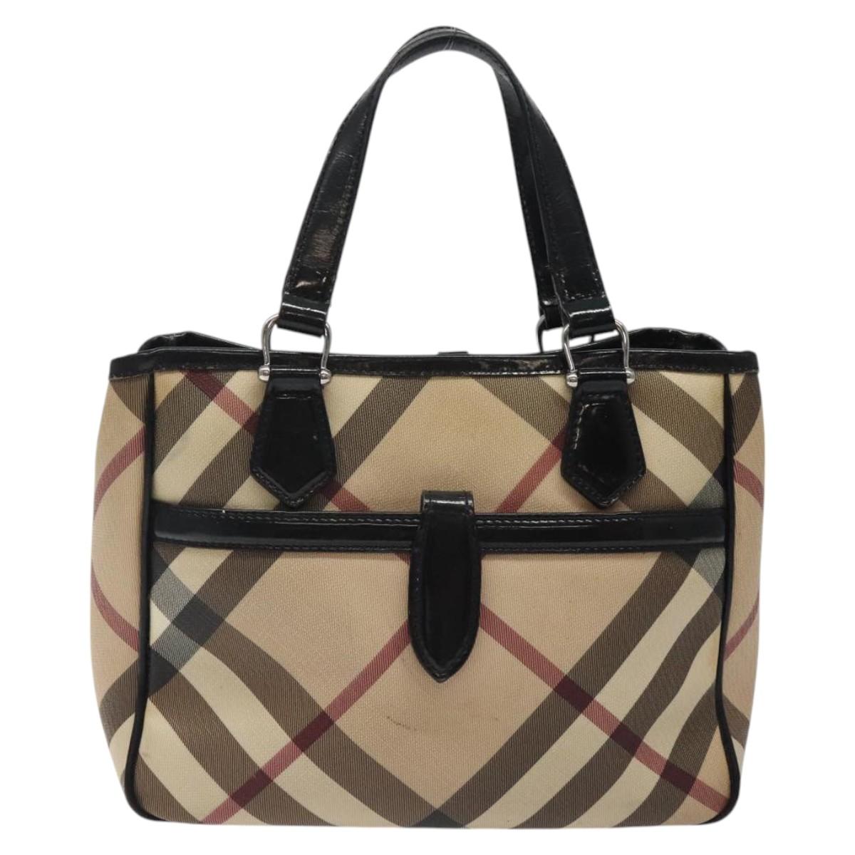 Burberry Nova Check Beige Canvas Handbag ( )