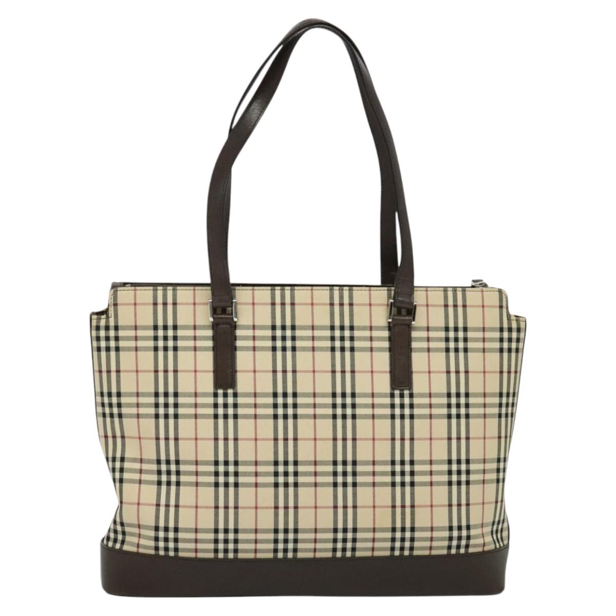 Burberry Nova Check Beige Canvas Tote Bag ( )