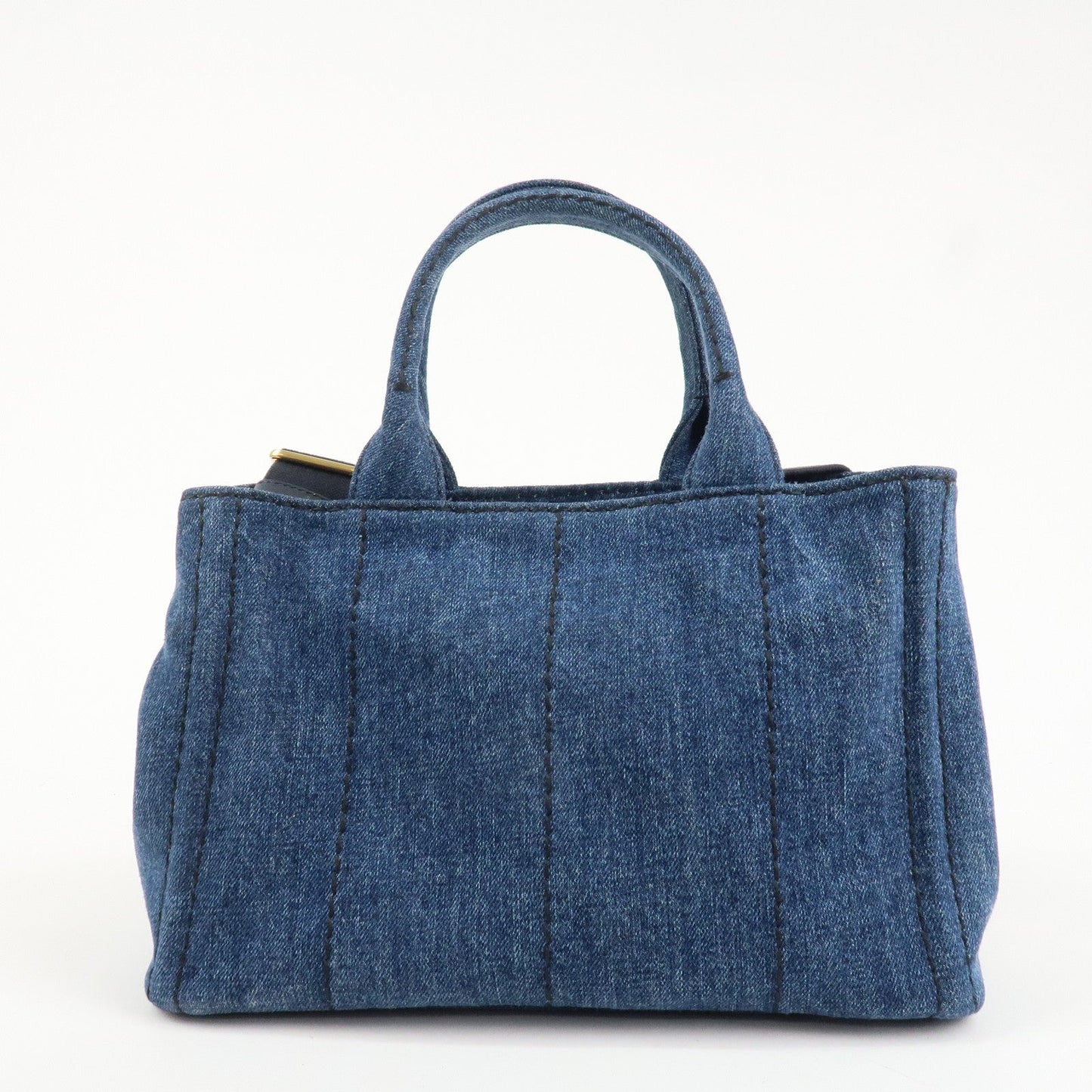 PRADA Canapa Denim 2Way Bag Hand Bag Shoulder Bag Navy B2642B
