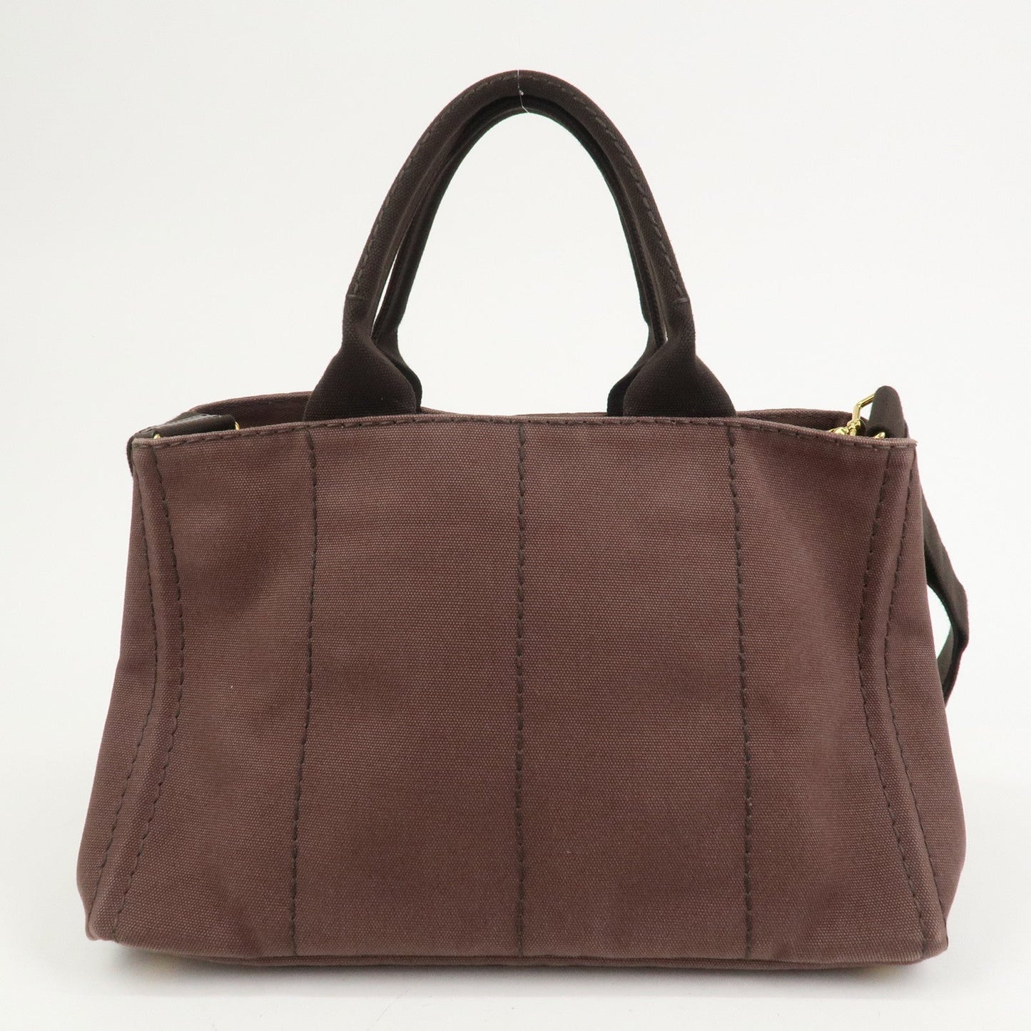 PRADA Logo Canapa 2Way Tote Bag Hand Bag Brown BN2642