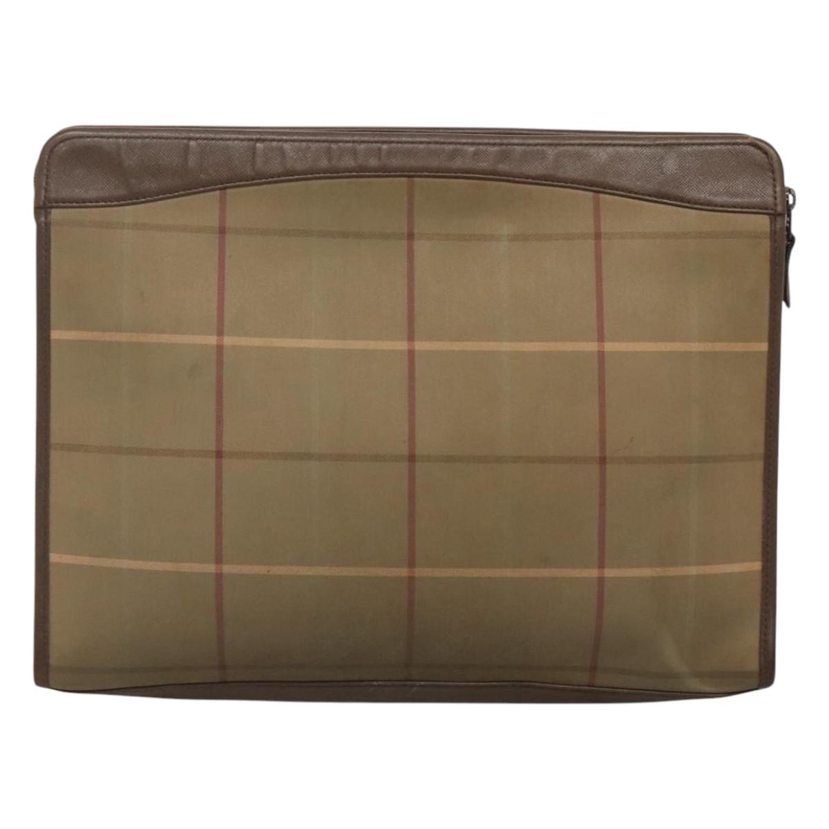 Burberry Beige Canvas Clutch Bag ( )