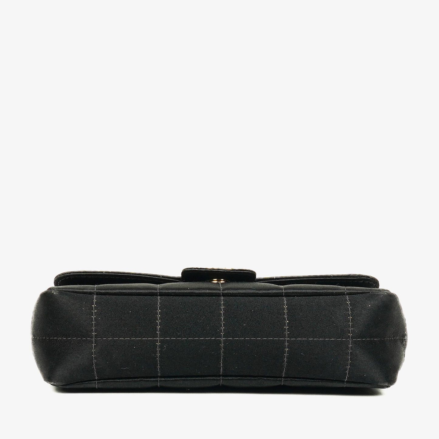 Chanel Black Satin Chocolate Bar Quilted Rectangular Mini Flap Bag