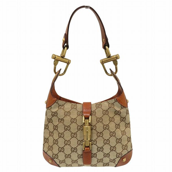 Gucci Jackie Leather Canvas Handbag