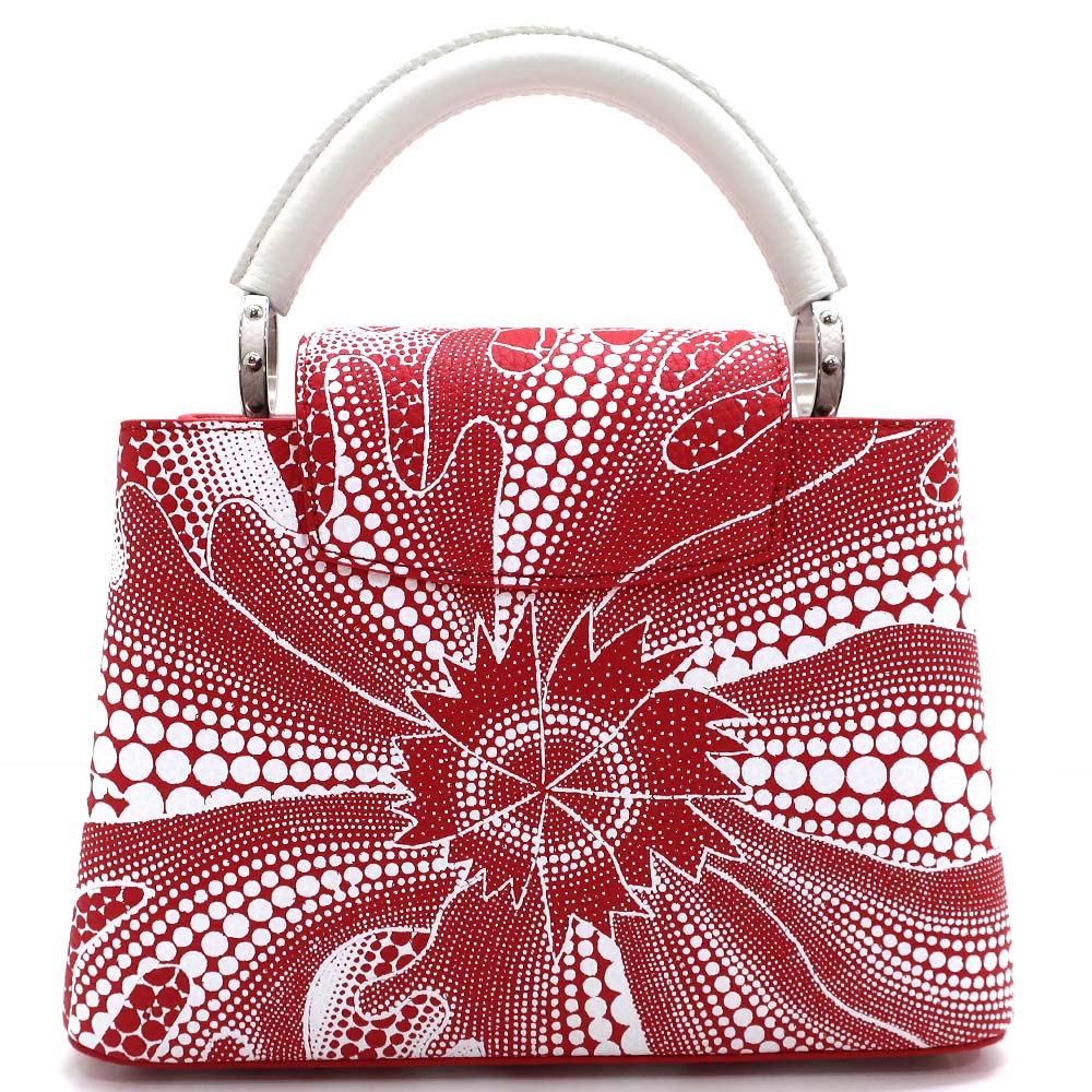 Louis Vuitton Capsine BB LV  YK Grassy Collaborative Flowers M21704 Handbag Pump Red White Leather