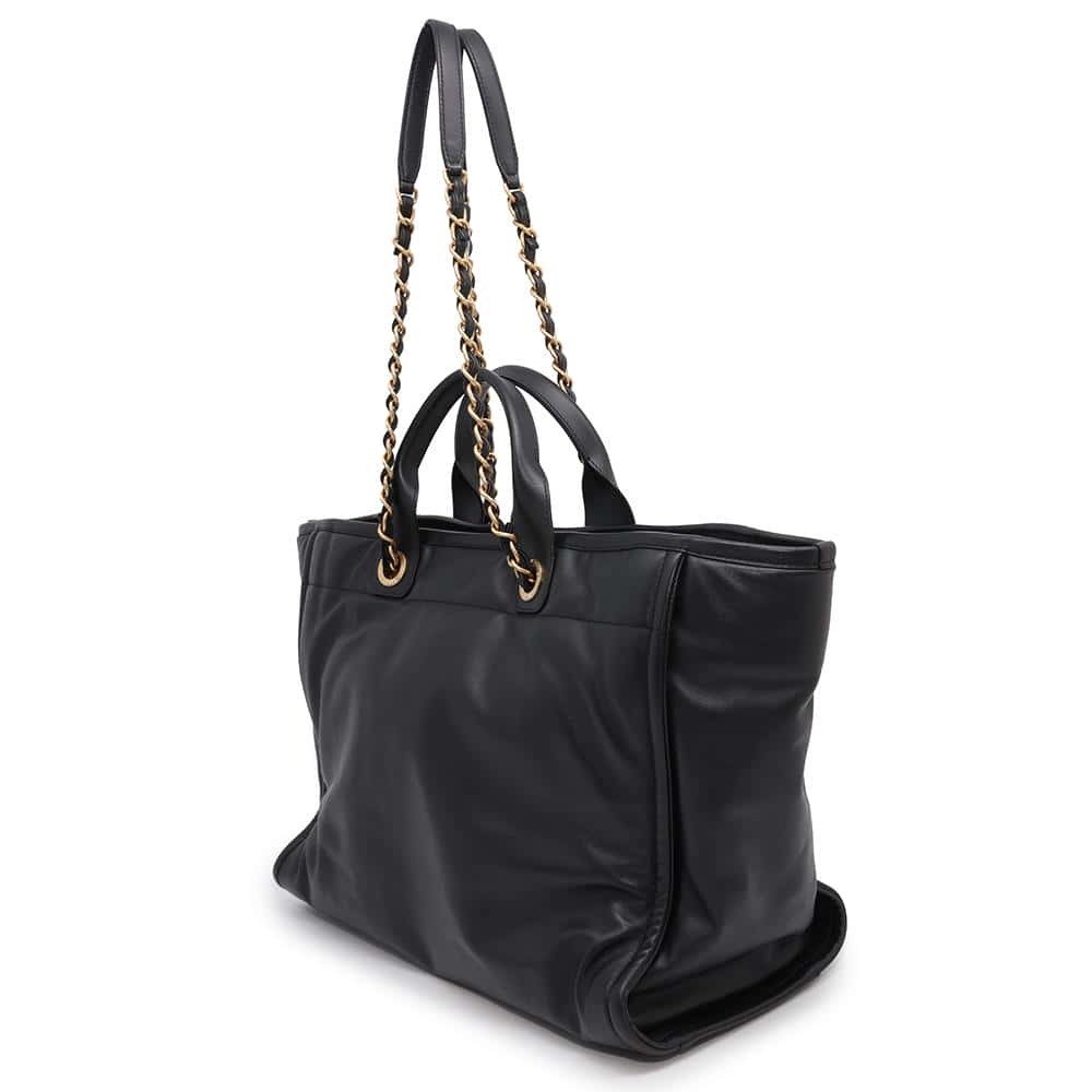 CHANEL Deauville embossed tote BlackAS3257 Lambskin Size Large
