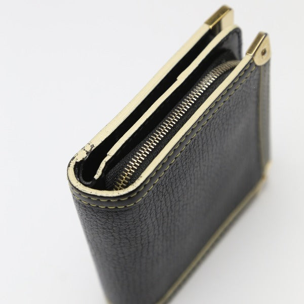 LOUIS VUITTON Bifold Wallet M91828 leather black Fastener Coin Pocket Suhari Compact zip mens(Unisex)