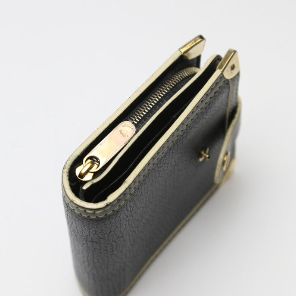 LOUIS VUITTON Bifold Wallet M91828 leather black Fastener Coin Pocket Suhari Compact zip mens(Unisex)
