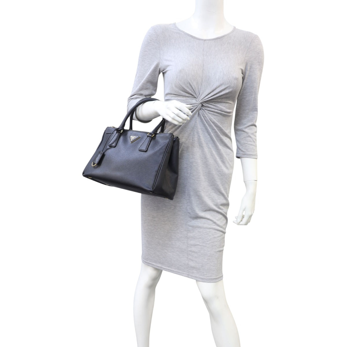 Prada Saffiano Galleria Double Zip Tote Small