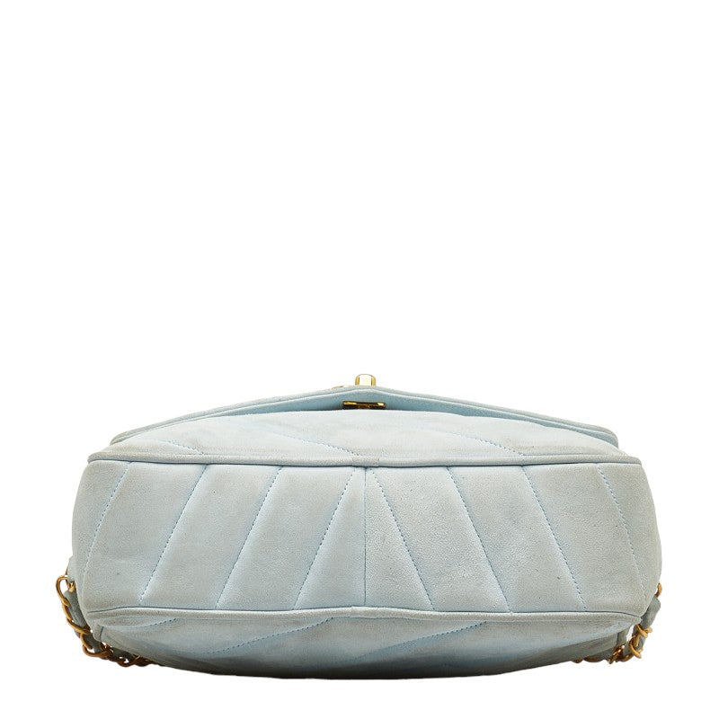 Chanel Bias Stick Coco Ball Chain Shoulder Bag Blue G Suede  CHANEL