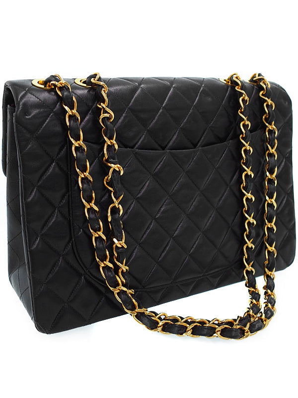 Chanel Deca Matelasse Chain Shoulder Bag Black