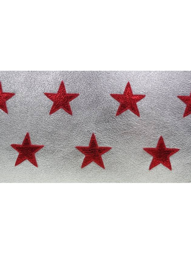Luxury Saint Laurent Trending 2025 Red Star Point Clutch Bag Silver