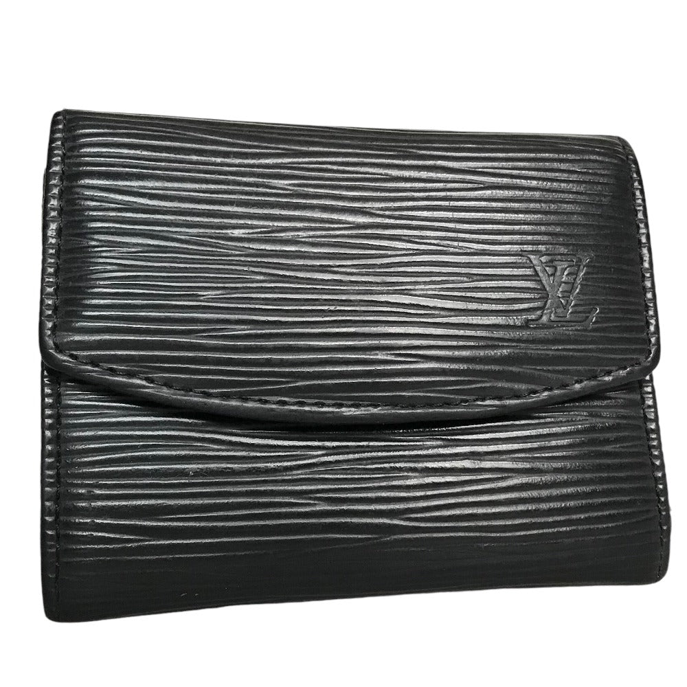 LOUIS VUITTON Coin case  M63412 Epi Leather black Compact wallet Porto Monnaie Simple Coin Purse