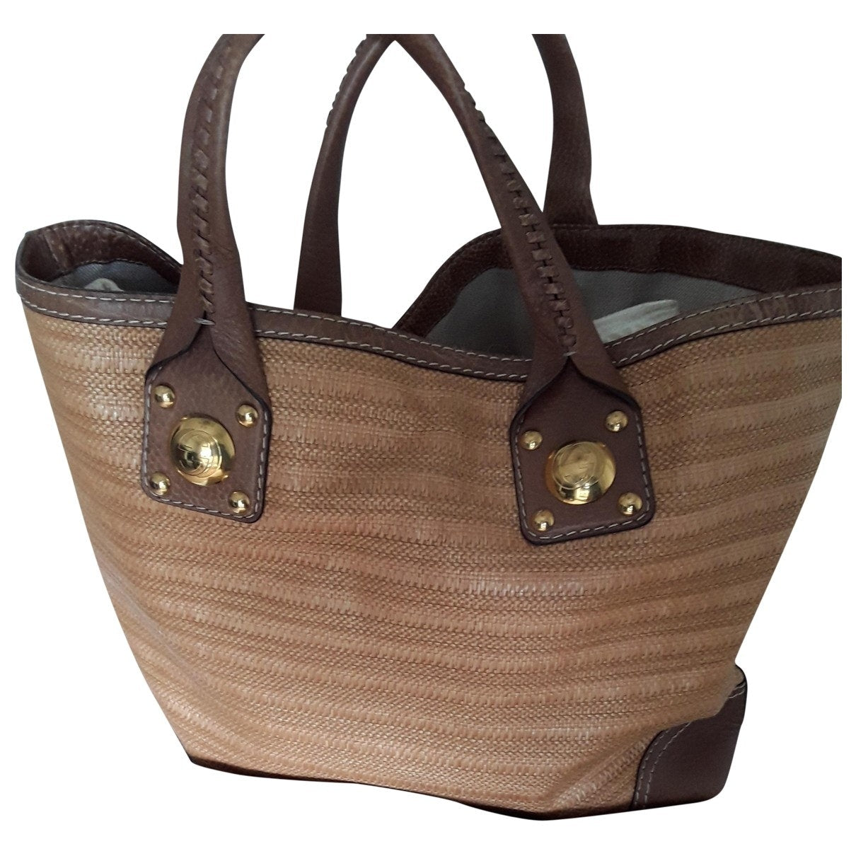Gucci camel wicker handbag