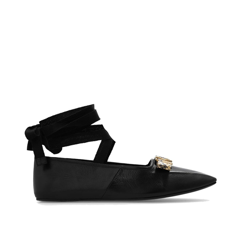 Gucci Black Calfskin Ballet Women's Flats
