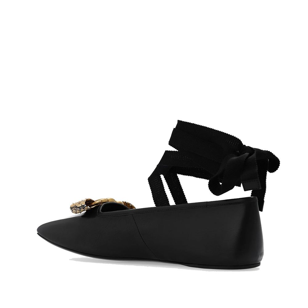 Gucci Black Calfskin Ballet Women's Flats