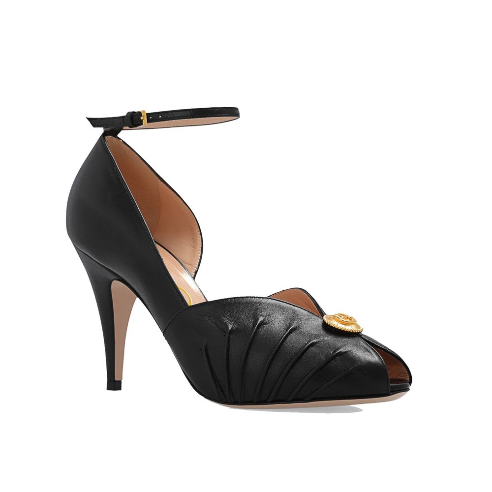 Gucci Black Leather High Heel Women's Pumps