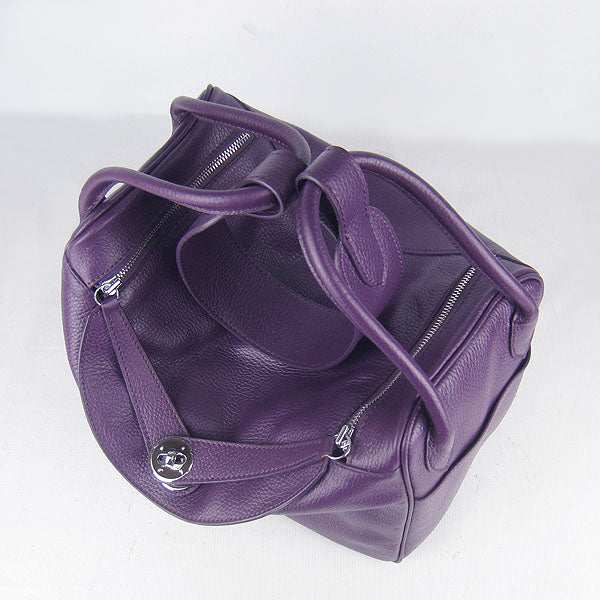 Luxury Hermes Lindy 34cm handbag 6208 purple Silver