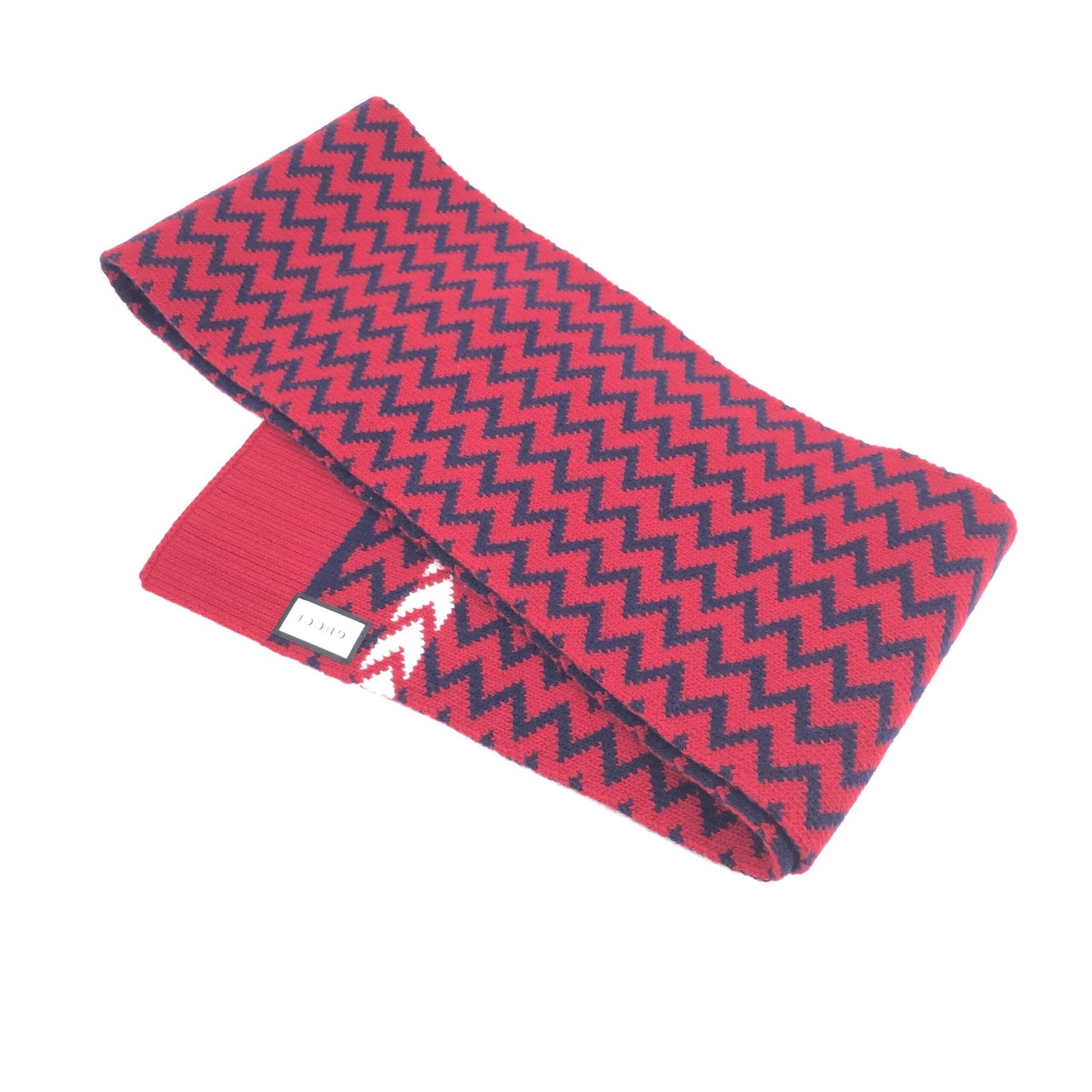 Gucci Red Zigzag Wool Knit Women's Scarf ( )