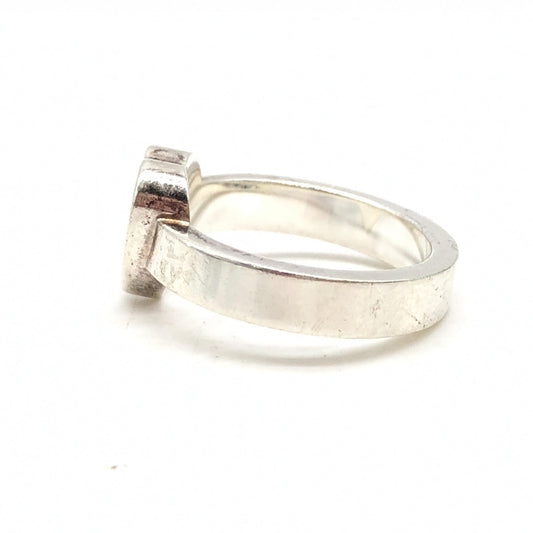 Gucci Sterling Silver Heart Trademark Ring, US Size Women's 5.5 ( )