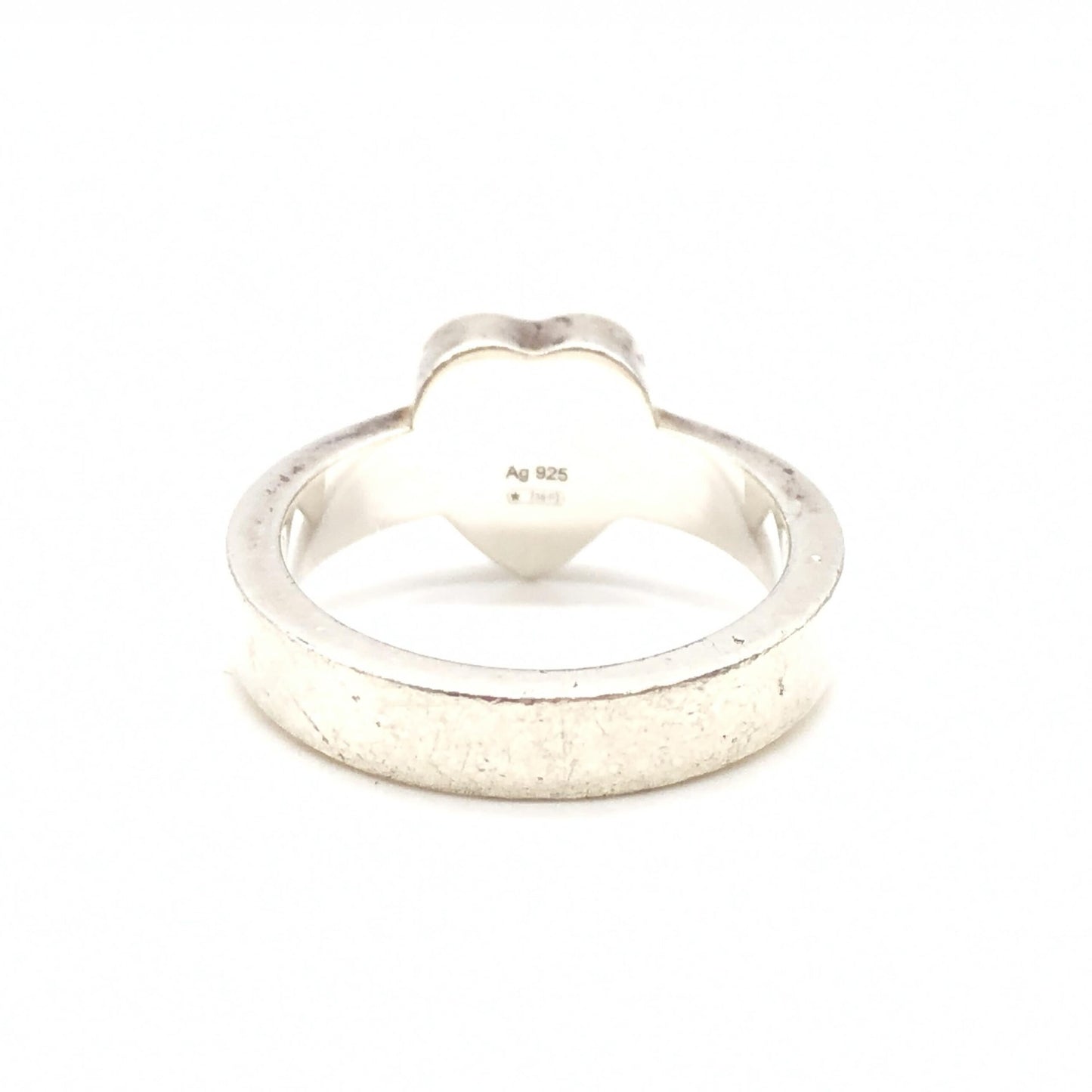 Gucci Sterling Silver Heart Trademark Ring, US Size Women's 5.5 ( )