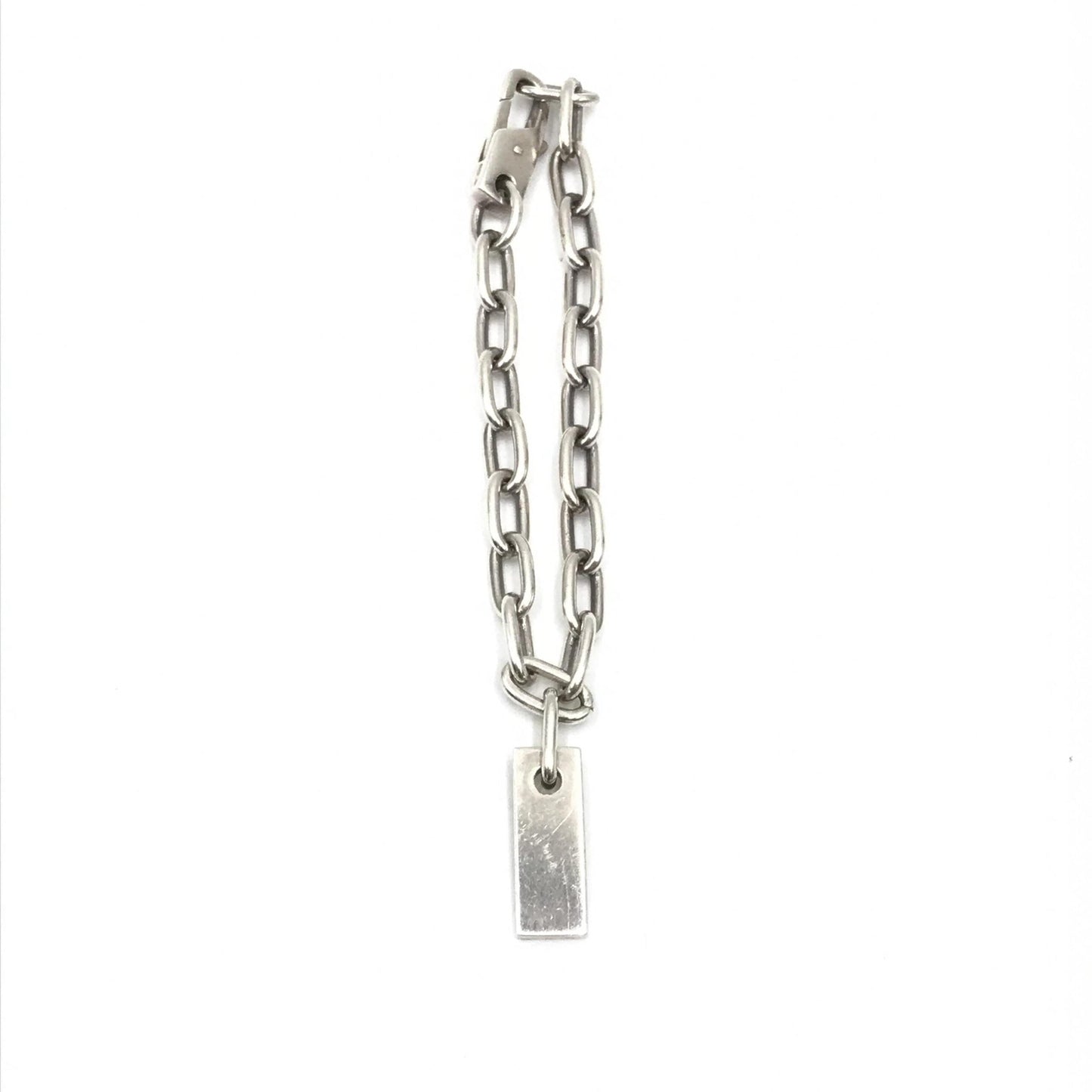 Gucci Sterling Silver Logo Plate Chain Women's Bracelet ( )
