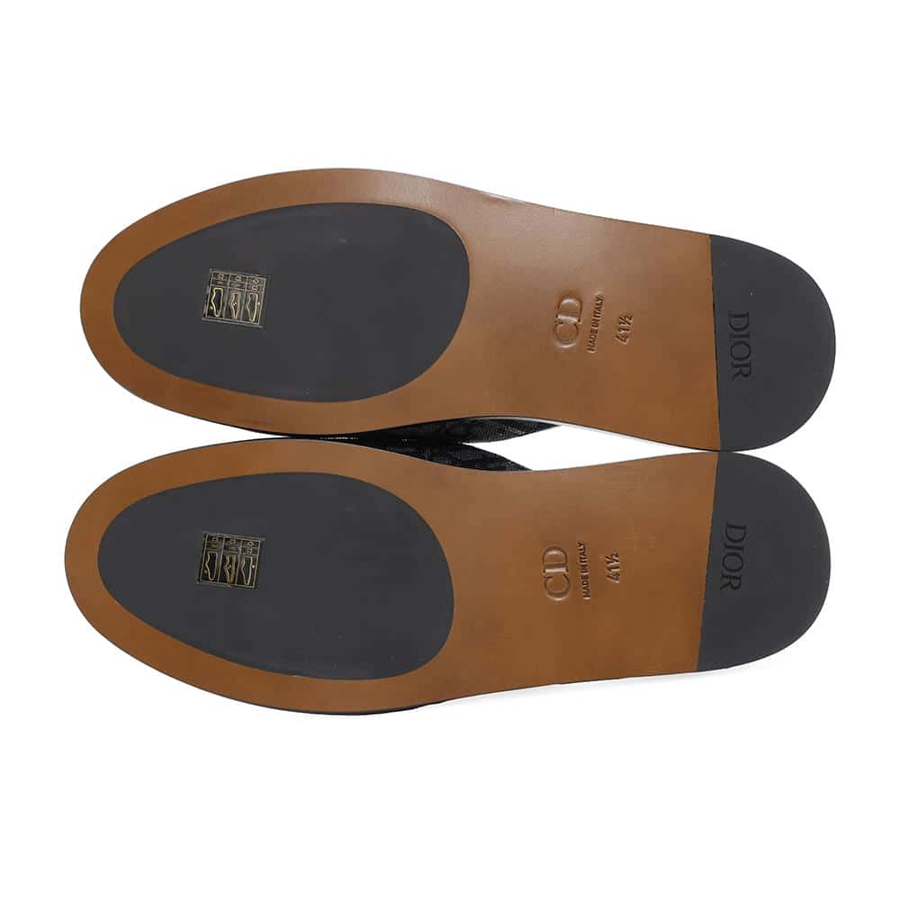 Dior Oblique slippers Navy/Black3SV097ZCC Beads Leather Size 41 1/2