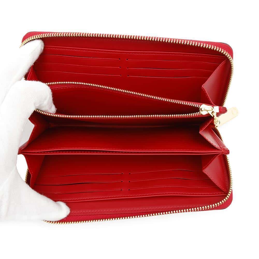 LOUIS VUITTON Zippy Wallet CeriseM90417 Monogram Vernis Leather