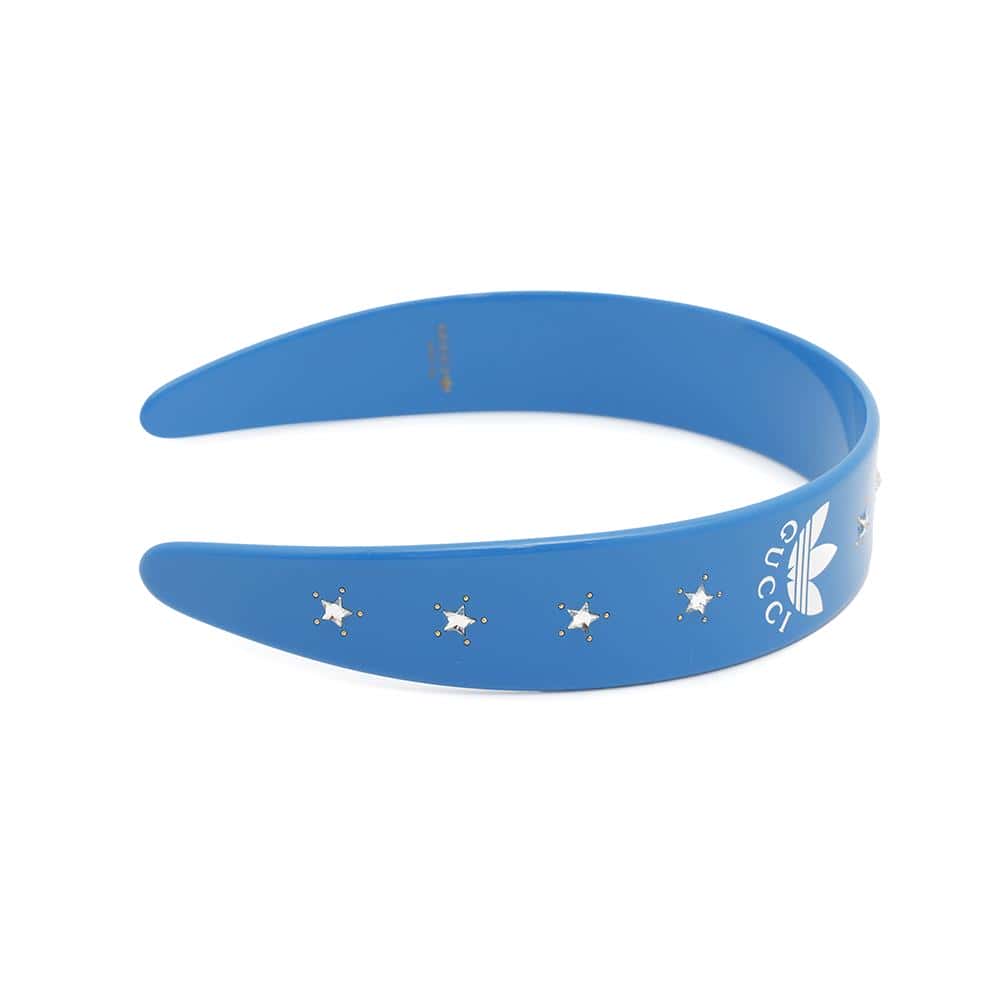 GUCCI Adidas collaboration headband Blue702950 Plastic Rhinestone