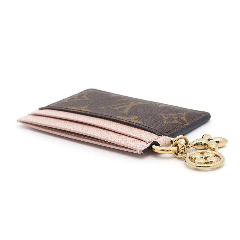 LOUIS VUITTON Card Case Porto Carte LV Bag Charm Rose BallerineM82739 Monogram