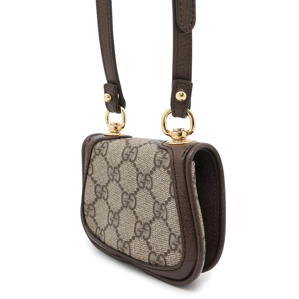 GUCCI GG Supreme Blondie Shoulder Card Case Wallet Beige/Brown698635 GG SupremeCanvas/Leather