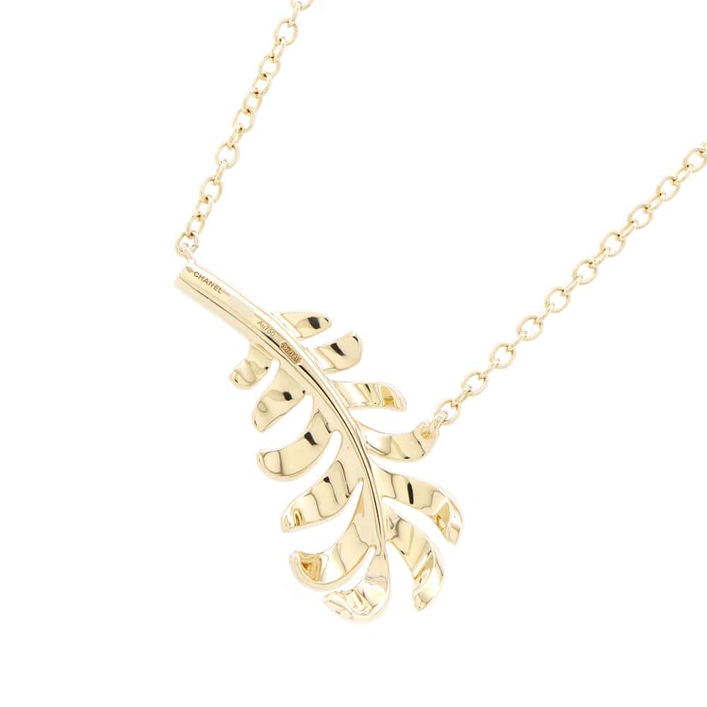 CHANEL Plume de CHANEL NecklaceJ10167 18K Yellow Gold