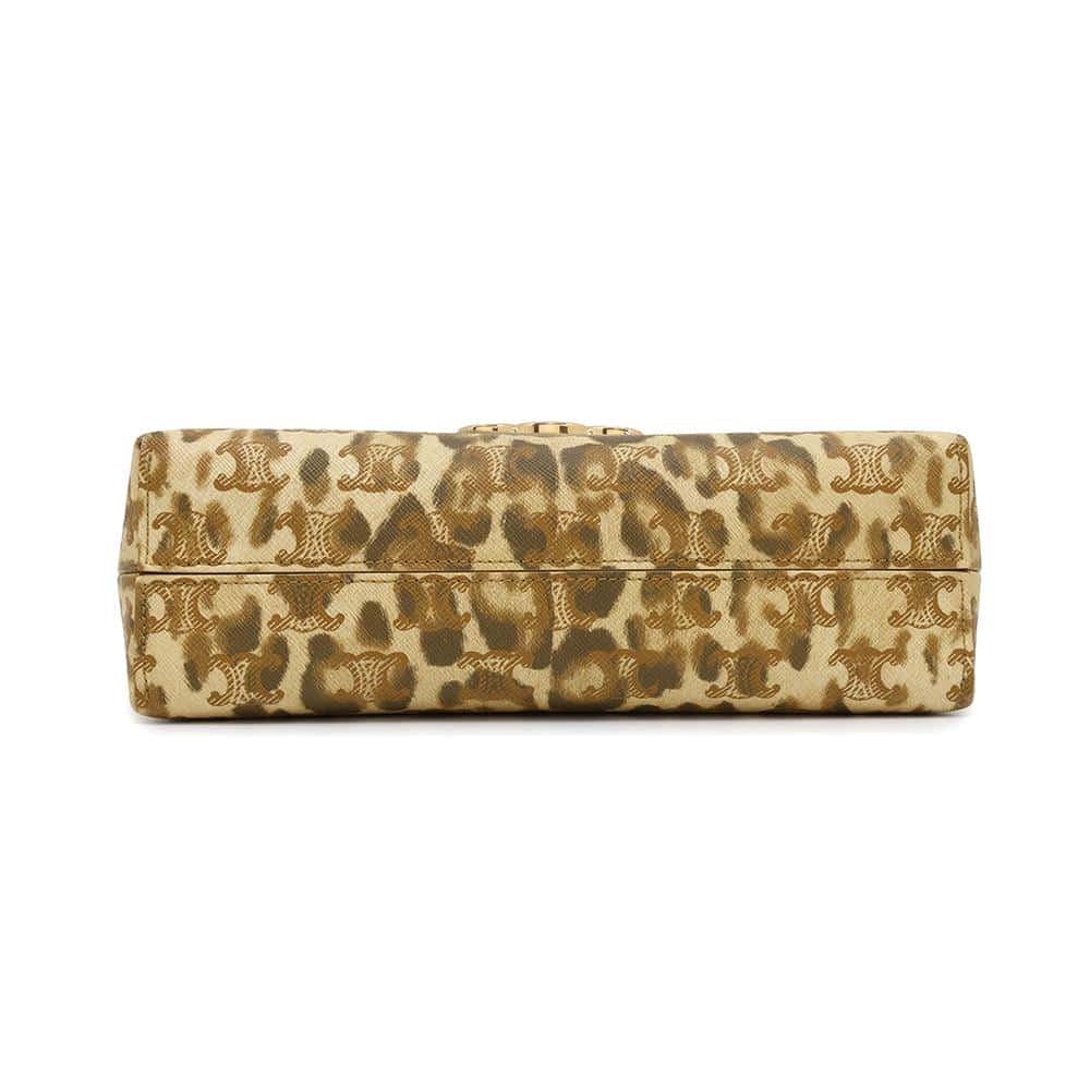 CELINE ChainShoulder Leopard Brown Leather