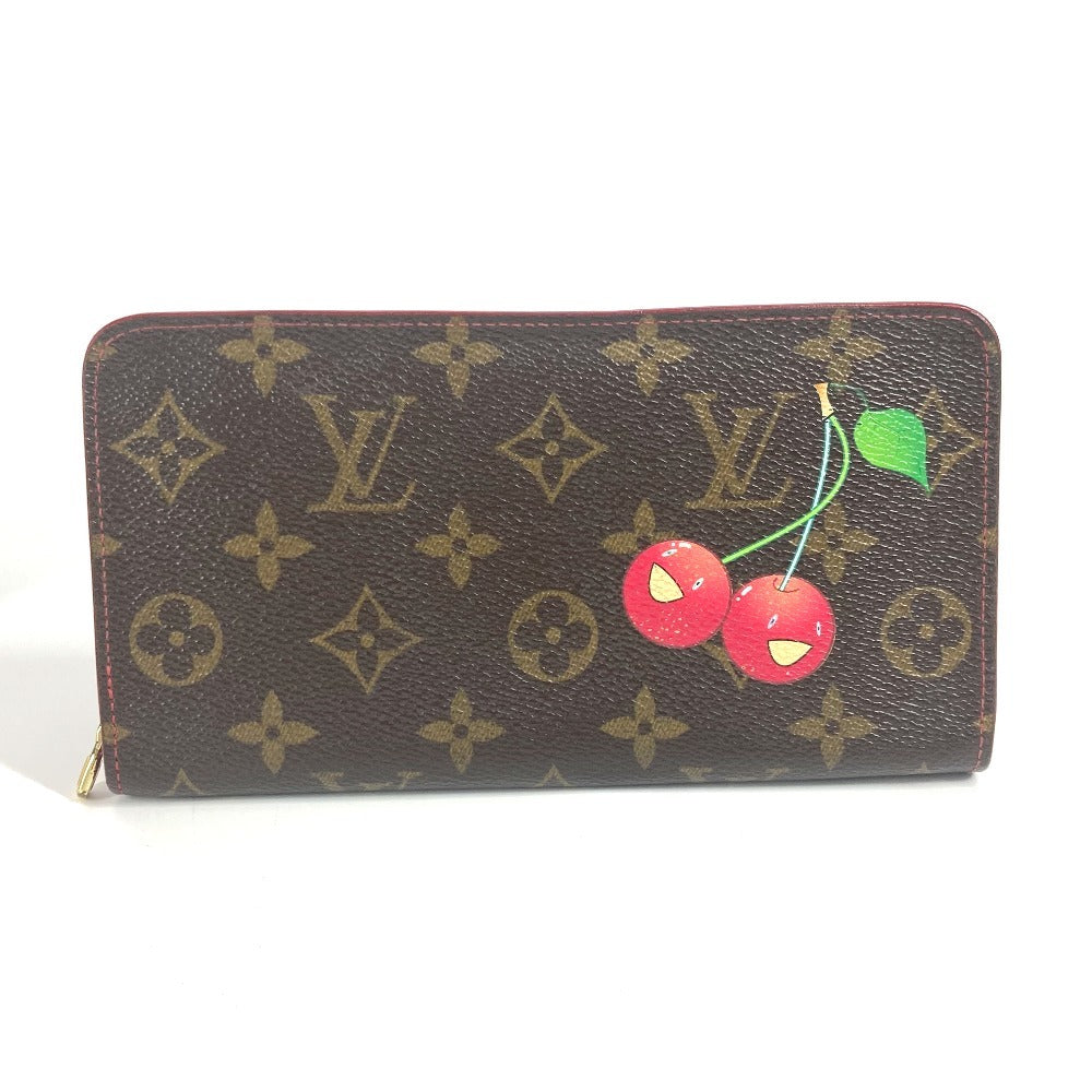 LOUIS VUITTON Long Wallet Purse M95006 Monogram Cherry Canvas Brown Monogram Cherry by Takashi Murakami Porto Monet Zip Women