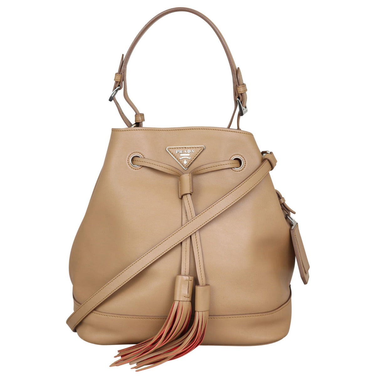 Prada City Calf Leather Bucket Bag