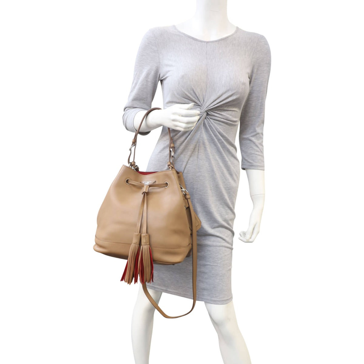 Prada City Calf Leather Bucket Bag