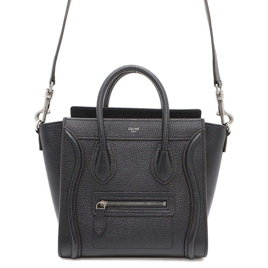 CELINE Luggage shopper Black189243DRU.38NO Drummed Calf Leather Size Nano