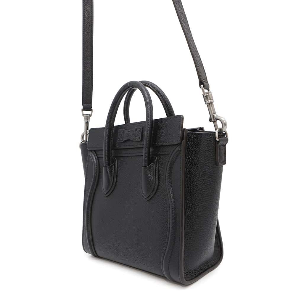 CELINE Luggage shopper Black189243DRU.38NO Drummed Calf Leather Size Nano