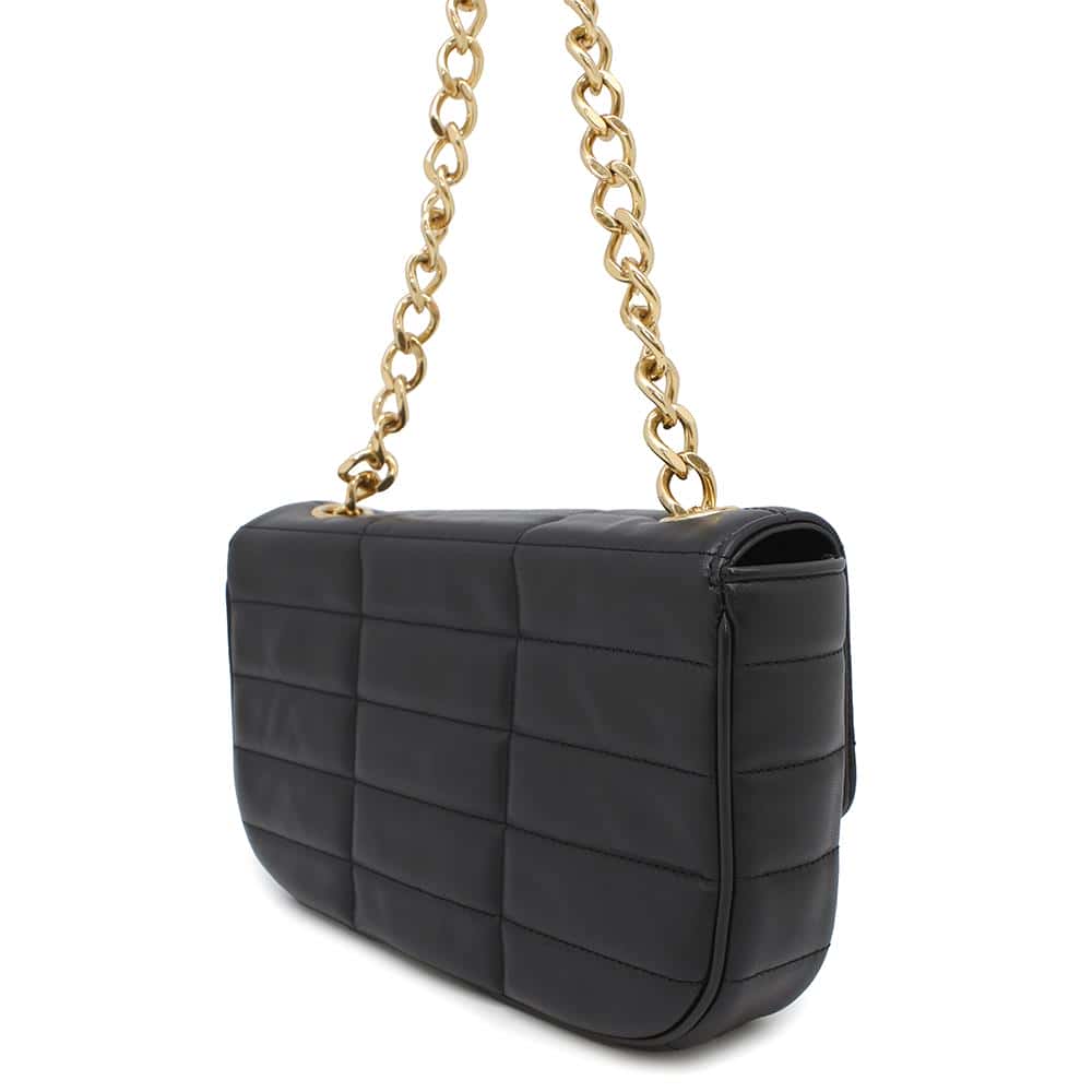 CELINE Chain Matelasse MonoChrome Shoulder Black111273EPZ Goatskin Leather