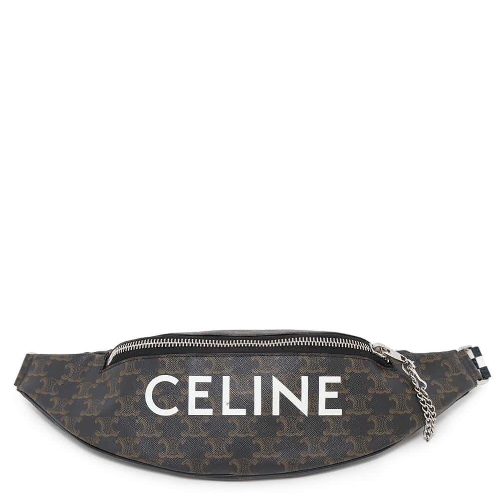 CELINE Triomphe Logo Crossbody Bag Brown195972 PVC Leather